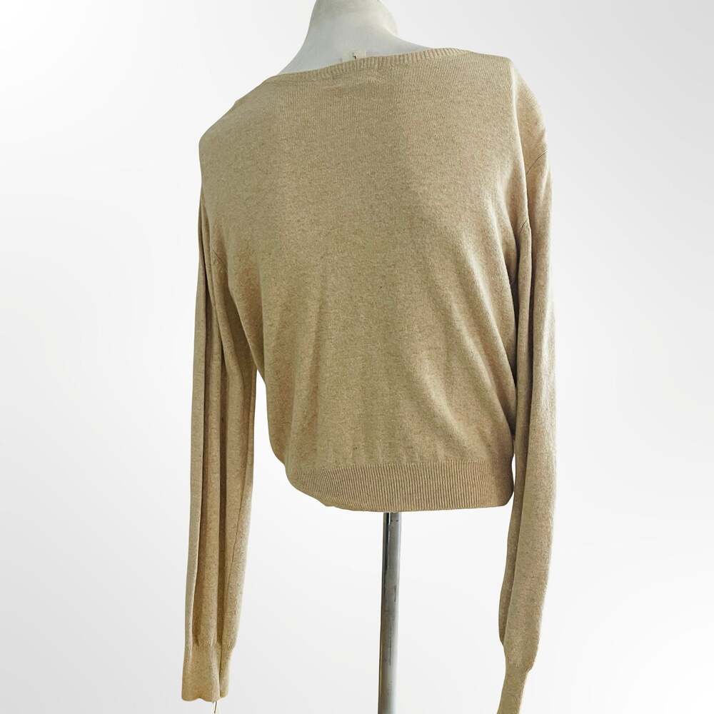 Banana Republic Beige Blend Button Front Crew Neck Cardigan Size L - Picture 4 of 8